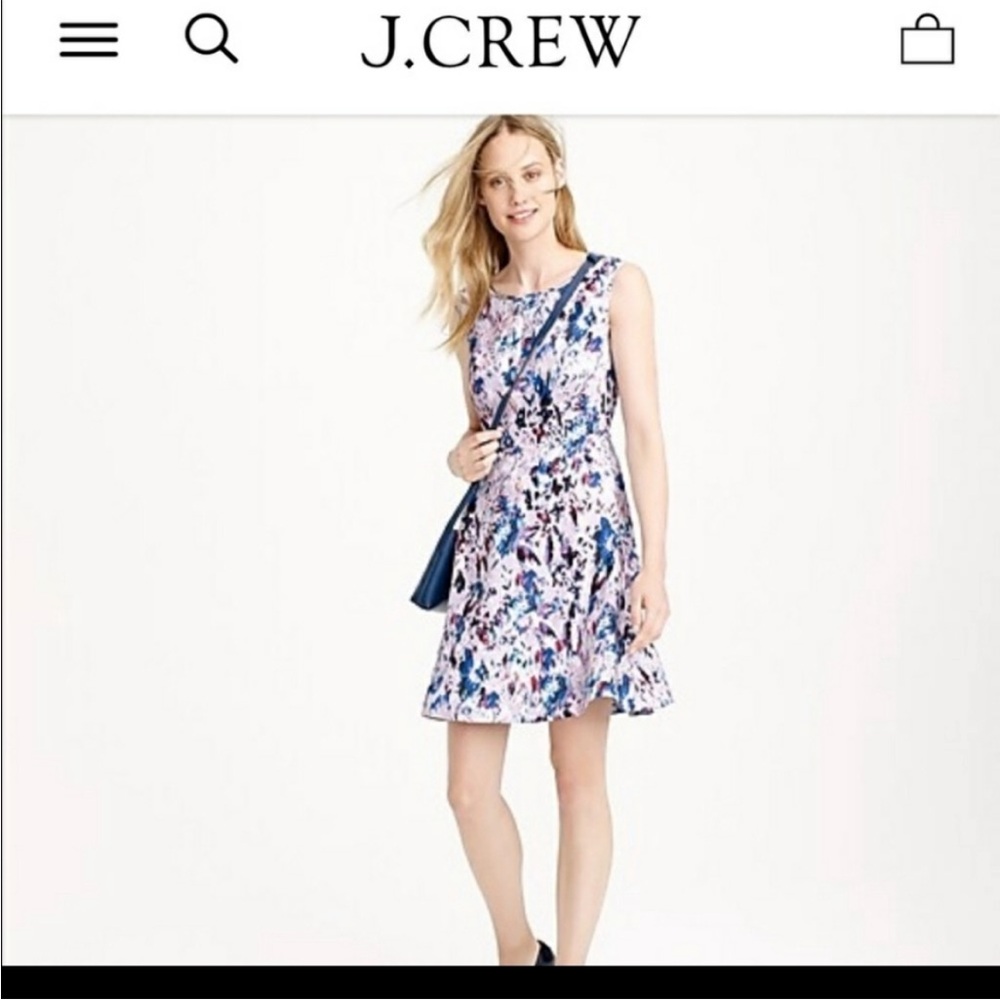J. Crew Blue and White Sleeveless Wrap Sundress